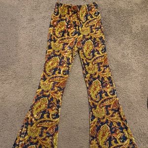 Colorful high waisted bell pants